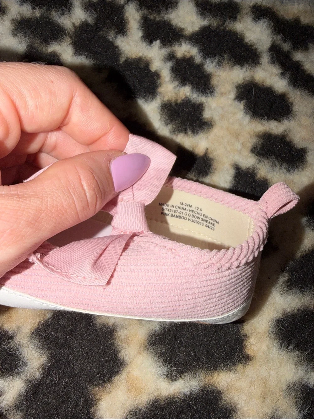 Old Navy Baby Girls Pink Bow Slip-On Canvas Shoes